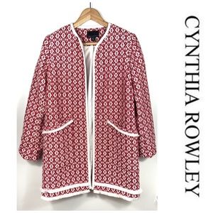 CYNTHIA ROWLEY Tapestry Blanket Blazer Jacket Sz S